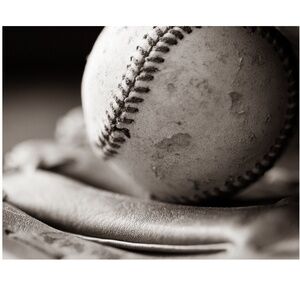 11x14 Baseball Wall Art, Sepia Sports Print